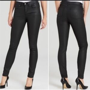 Eileen Fisher Black Cotton Waxed Jeans